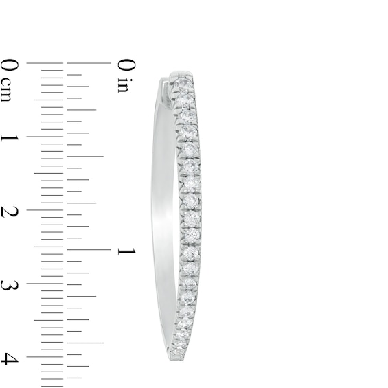 CT. T.W. Diamond Hoop Earrings in 10K White Gold