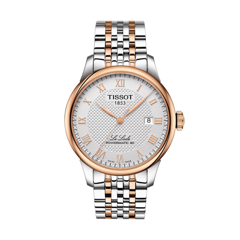 Men's Tissot Le Locle Powermatic 80 Automatic Two-Tone Watch with Silver-Tone Dial (Model: T006.407.22.033.00)