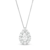 Thumbnail Image 0 of 1.58 CT. T.W. Certified Pear-Shaped Diamond Scallop Frame Pendant in 14K White Gold (I/I1)