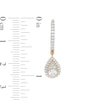 Thumbnail Image 2 of 0.69 CT. T.W. Certified Diamond Pear-Shaped Frame Drop Earrings in 14K Gold (I/I2)