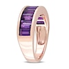 Baguette-Cut Amethyst Band in Sterling Silver with Rose Rhodium