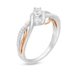 0.29 CT. T.W. Diamond Three Stone Bypass Engagement Ring in 10K Two-Tone Gold