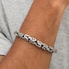 Vera Wang Men 7.0mm Oxidized Byzantine Chain Bracelet in Sterling Silver - 8.75"