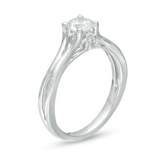 0.37 CT. Diamond Solitaire Engagement Ring in 10K White Gold (J/I3)