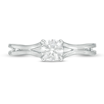 0.37 CT. Diamond Solitaire Engagement Ring in 10K White Gold (J/I3)