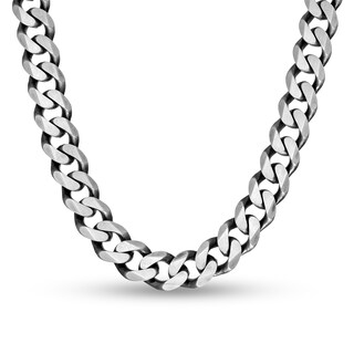 Vera Wang Men 11.0mm Oxidized Curb Chain Necklace in Sterling Silver - 22"