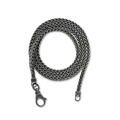 Vera Wang Men 6.0mm Foxtail Chain Necklace in Solid Sterling Silver  with Black Rhodium - 22"