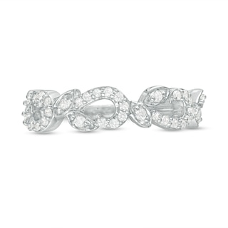 0.23 CT. T.W. Diamond Leaf Vine Stackable Band in 10K White Gold