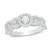 0.95 CT. T.W. Diamond Scallop Frame Engagement Ring in 10K White Gold