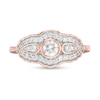 0.45 CT. T.W. Diamond Scallop Frame Engagement Ring in 10K Rose Gold