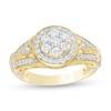 0.69 CT. T.W. Composite Diamond Frame Heart-Sides Engagement Ring in 10K Gold