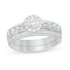 Thumbnail Image 0 of 0.45 CT. T.W. Diamond Frame Filigree Bridal Set in 10K White Gold