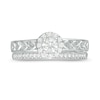 0.45 CT. T.W. Diamond Frame Filigree Bridal Set in 10K White Gold