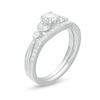 0.45 CT. T.W. Diamond Leaf-Sides Bridal Set in 10K White Gold