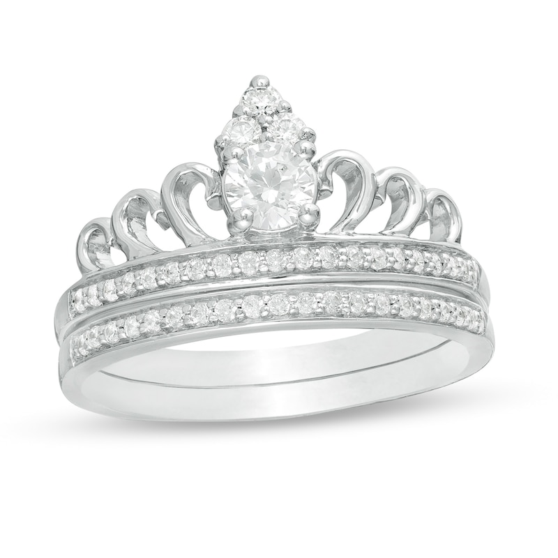 0.45 CT. T.W. Diamond Crown Bridal Set in 10K White Gold|Peoples Jewellers