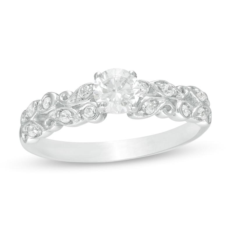 0.29 CT. T.W. Diamond Paisley Engagement Ring in 10K White Gold|Peoples Jewellers