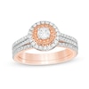 0.58 CT. T.W. Diamond Frame Bridal Set in 10K Rose Gold