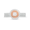 0.58 CT. T.W. Diamond Frame Bridal Set in 10K Rose Gold