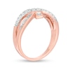 Thumbnail Image 2 of 0.37 CT. T.W. Baguette and Round Diamond Bypass Crossover Ring in 10K Rose Gold