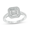 Thumbnail Image 0 of 0.18 CT. T.W. Diamond Octagonal Frame Promise Ring in Sterling Silver