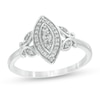 Thumbnail Image 0 of 0.145 CT. T.W. Diamond Marquise Frame Petal-Sides Promise Ring in Sterling Silver