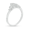 Thumbnail Image 2 of 0.145 CT. T.W. Diamond Marquise Frame Petal-Sides Promise Ring in Sterling Silver