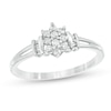 Thumbnail Image 1 of 0.145 CT. T.W. Diamond Starburst Collar Split Shank Ring in 10K White Gold