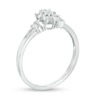 Thumbnail Image 3 of 0.145 CT. T.W. Diamond Starburst Collar Split Shank Ring in 10K White Gold