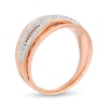 0.146 CT. T.W. Diamond Criss-Cross Concave Ring in 10K Rose Gold