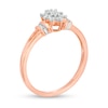 0.145 CT. T.W. Diamond Starburst Collar Split Shank Ring in 10K Rose Gold