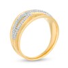 Thumbnail Image 3 of 0.146 CT. T.W. Diamond Criss-Cross Concave Ring in 10K Gold