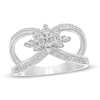 Thumbnail Image 0 of 0.37 CT. T.W. Diamond Flower Open Shank Ring in 10K White Gold