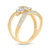 Thumbnail Image 3 of 0.37 CT. T.W. Diamond Flower Open Shank Ring in 10K Gold