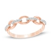 0.086 CT. T.W. Diamond Oval Link Band in 10K Rose Gold