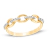 0.086 CT. T.W. Diamond Oval Link Band in 10K Gold