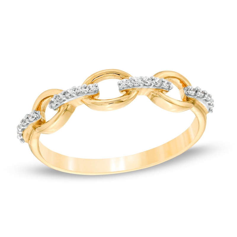 0.086 CT. T.W. Diamond Oval Link Band in 10K Gold|Peoples Jewellers