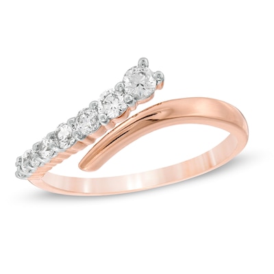 0.37 CT. T.W. Diamond Open Wrap Ring in 10K Rose Gold