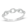 0.086 CT. T.W. Diamond Oval Link Ring in 10K White Gold