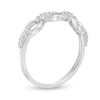 0.086 CT. T.W. Diamond Oval Link Ring in 10K White Gold