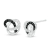 Thumbnail Image 0 of 0.20 CT. T.W. Enhanced Black and White Diamond Pretzel Knot Stud Earrings in Sterling Silver