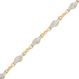 0.50 CT. T.W. Diamond Alternating Flame Bracelet in 10K Gold - 7.25&quot;