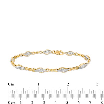 0.50 CT. T.W. Diamond Alternating Flame Bracelet in 10K Gold - 7.25"