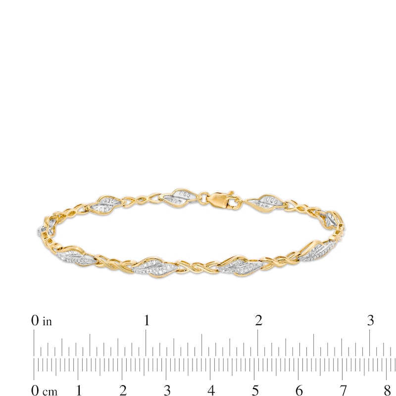 0.50 CT. T.W. Diamond Alternating Flame Bracelet in 10K Gold - 7.25"|Peoples Jewellers