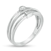 Thumbnail Image 1 of 0.085 CT. T.W. Diamond Multi-Row Ring in 10K White Gold