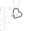 Thumbnail Image 2 of 0.25 CT. T.W. Enhanced Black and White Diamond Entwined Double Heart Pendant in Sterling Silver