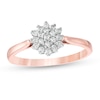 Thumbnail Image 0 of 0.146 CT. T.W. Composite Diamond Sunburst Promise Ring in 10K Rose Gold