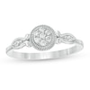 Thumbnail Image 0 of 0.085 CT. T.W. Composite Diamond Frame Vintage-Style Ring in 10K White Gold