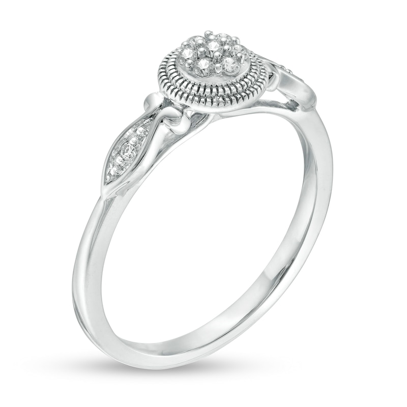 0.085 CT. T.W. Composite Diamond Frame Vintage-Style Ring in 10K Gold|Peoples Jewellers