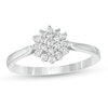 Thumbnail Image 0 of 0.146 CT. T.W. Composite Diamond Sunburst Promise Ring in 10K White Gold