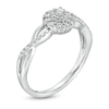 Thumbnail Image 1 of 0.065 CT. T.W. Composite Diamond Frame Twist Shank Promise Ring in Sterling Silver
